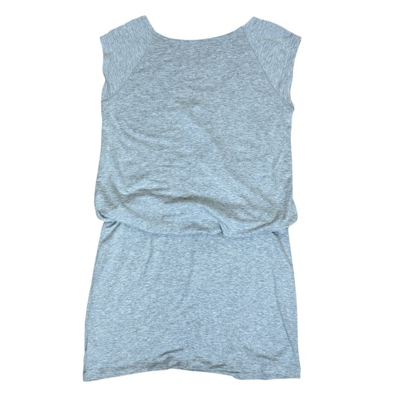 Lou & Grey Blouson Elastic Drop Waist Dress Light Heather Gray Size M Low Back - Picture 8 of 10